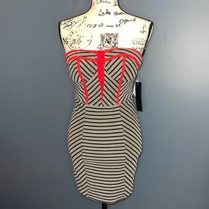 NWT Ark & Co. Red black and white corset dress